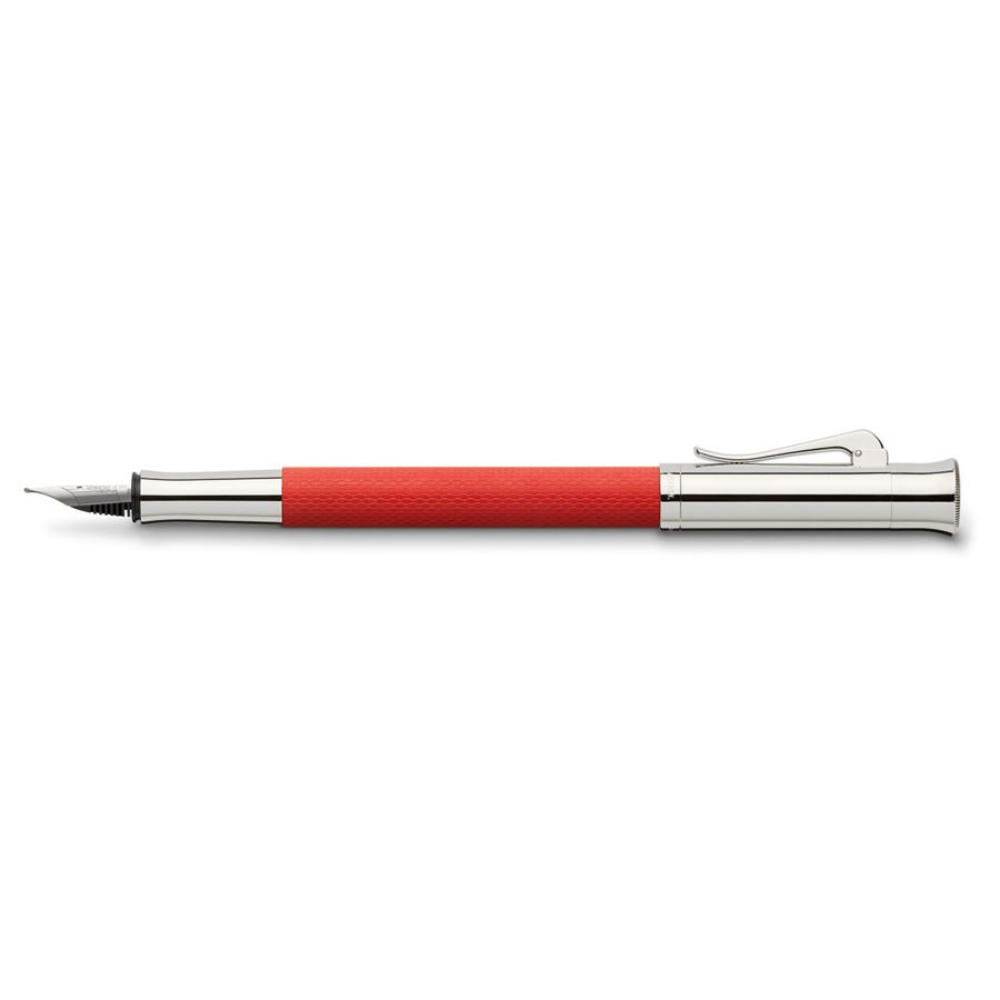 Graf-von-Faber-Castell - Caneta tinteiro Guilloche India Red, Extra Fina