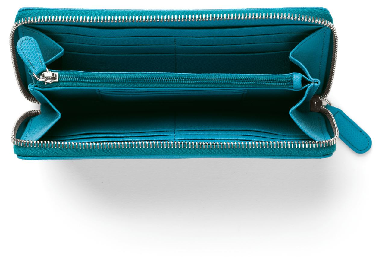 Graf-von-Faber-Castell - Carteira feminina Epsom com zíper, Azul Gulf