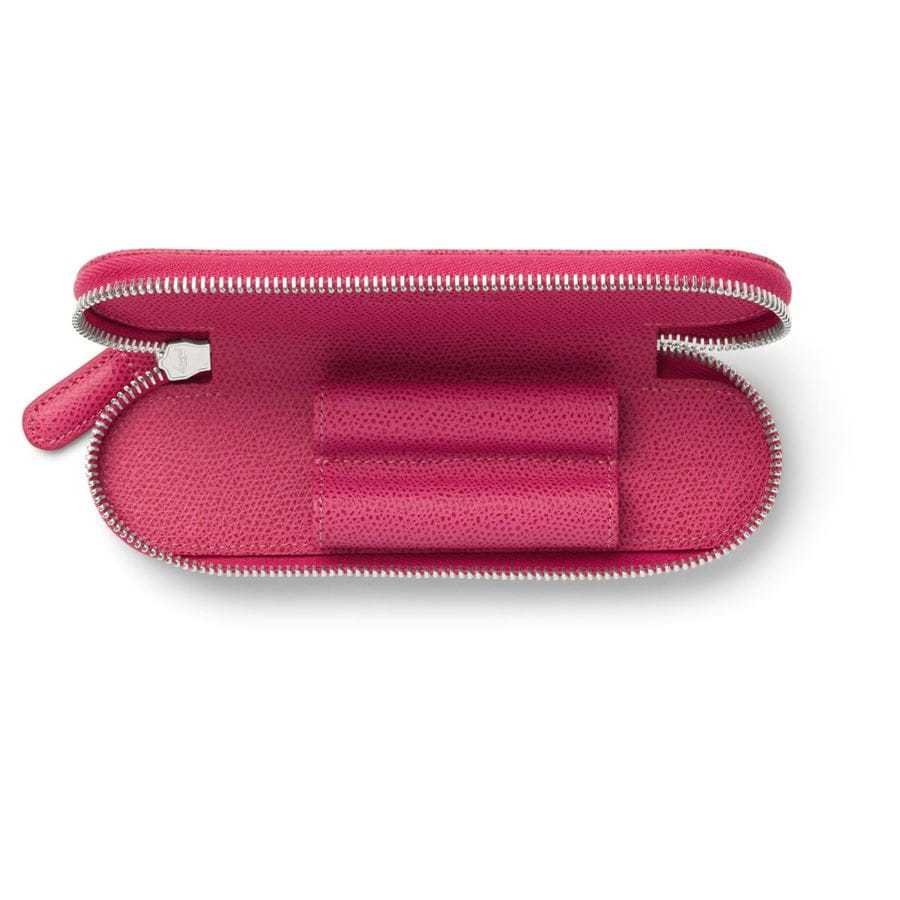 Graf-von-Faber-Castell - Estojo padrão para 2 canetas com zíper Epsom, Eletric Pink