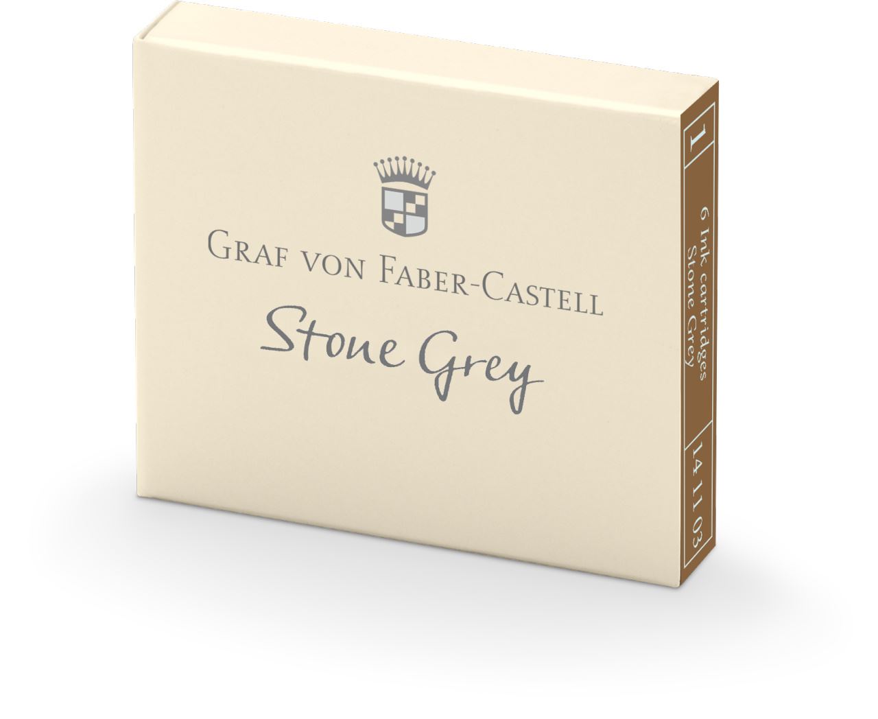 Graf-von-Faber-Castell - 6 cartuchos de tinta cinza pedra