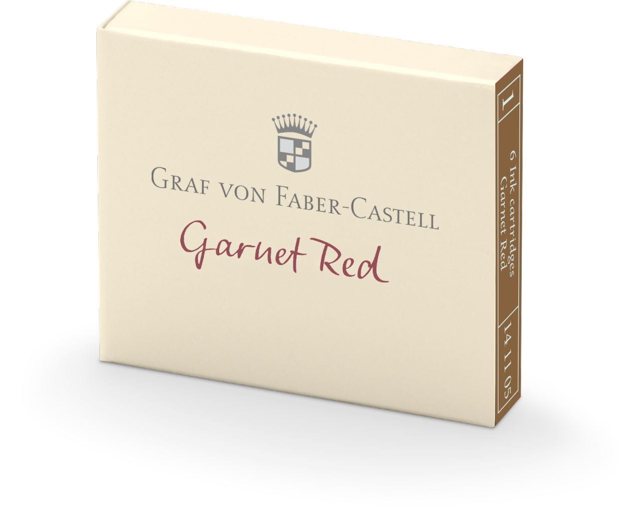 Graf-von-Faber-Castell - 6 cartuchos de tinta na cor Vermelho Granada