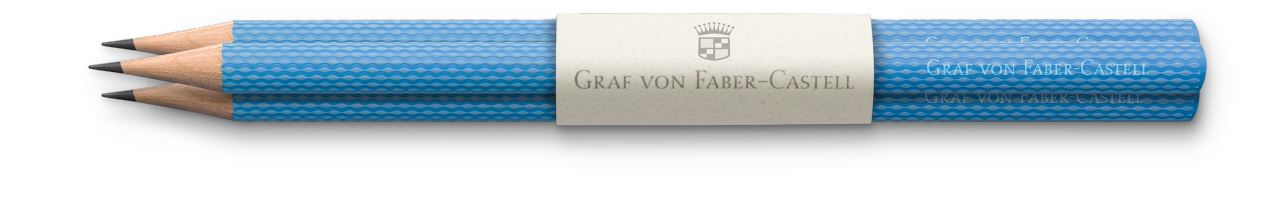 Graf-von-Faber-Castell - 3 Lápis Guilloche, Azul Golf