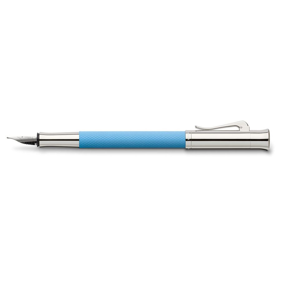 Graf-von-Faber-Castell - Caneta tinteiro Guilloche Gulf Blue, Extra Fina