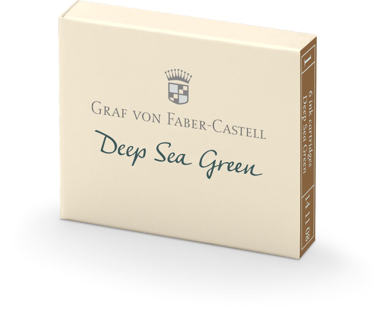 Graf-von-Faber-Castell - 6 cartuchos de tinta, Verde Mar profundo