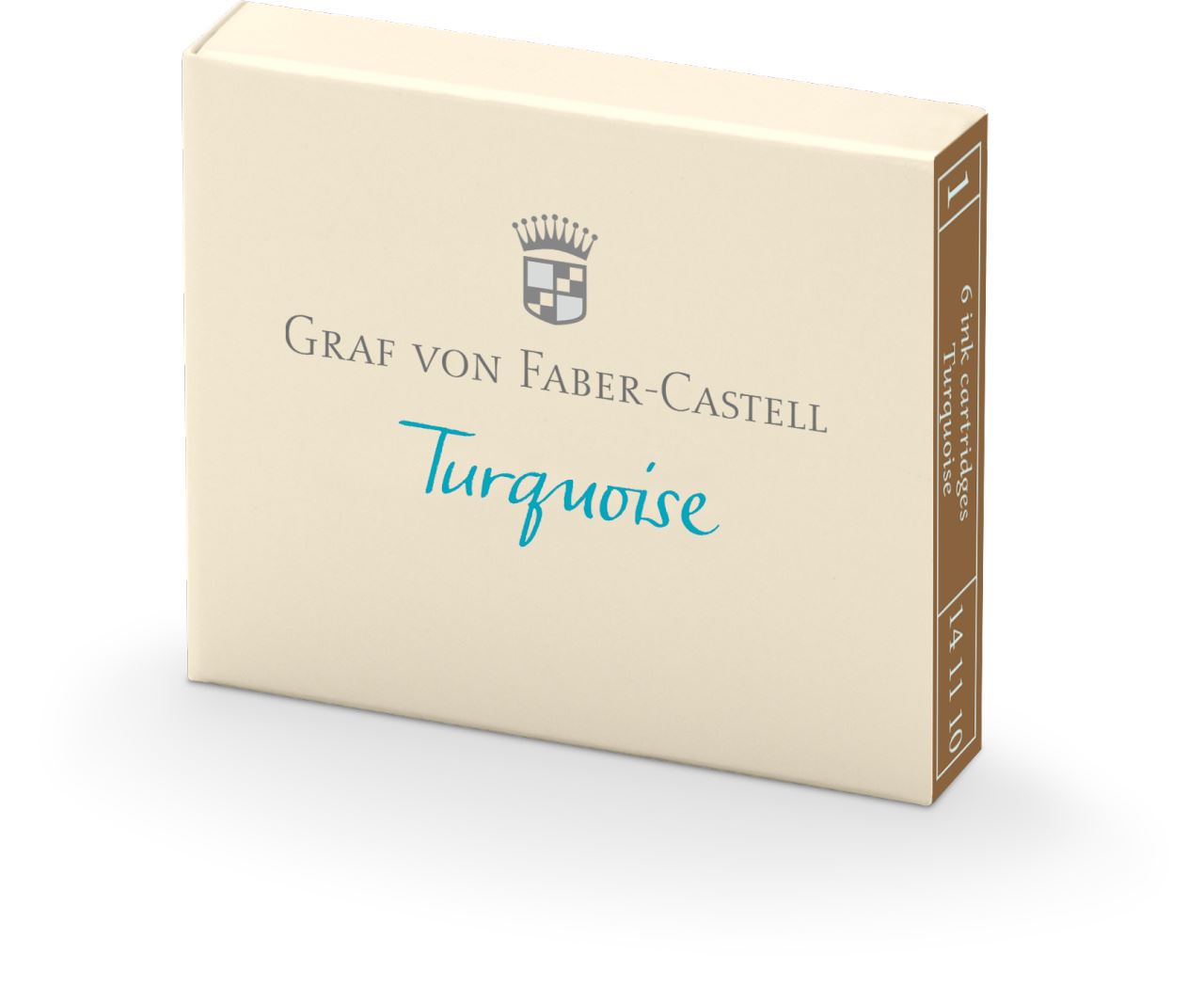 Graf-von-Faber-Castell - 6 Cartuchos de tinta na cor Turquesa