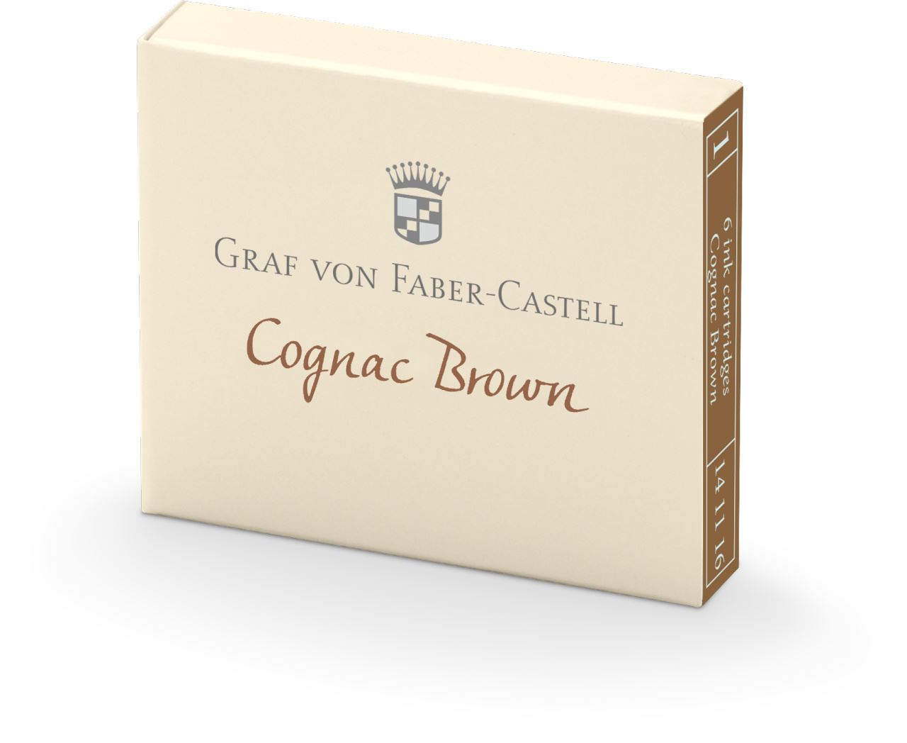 Graf-von-Faber-Castell - Cartuchos de tinta Cognac Brown x6