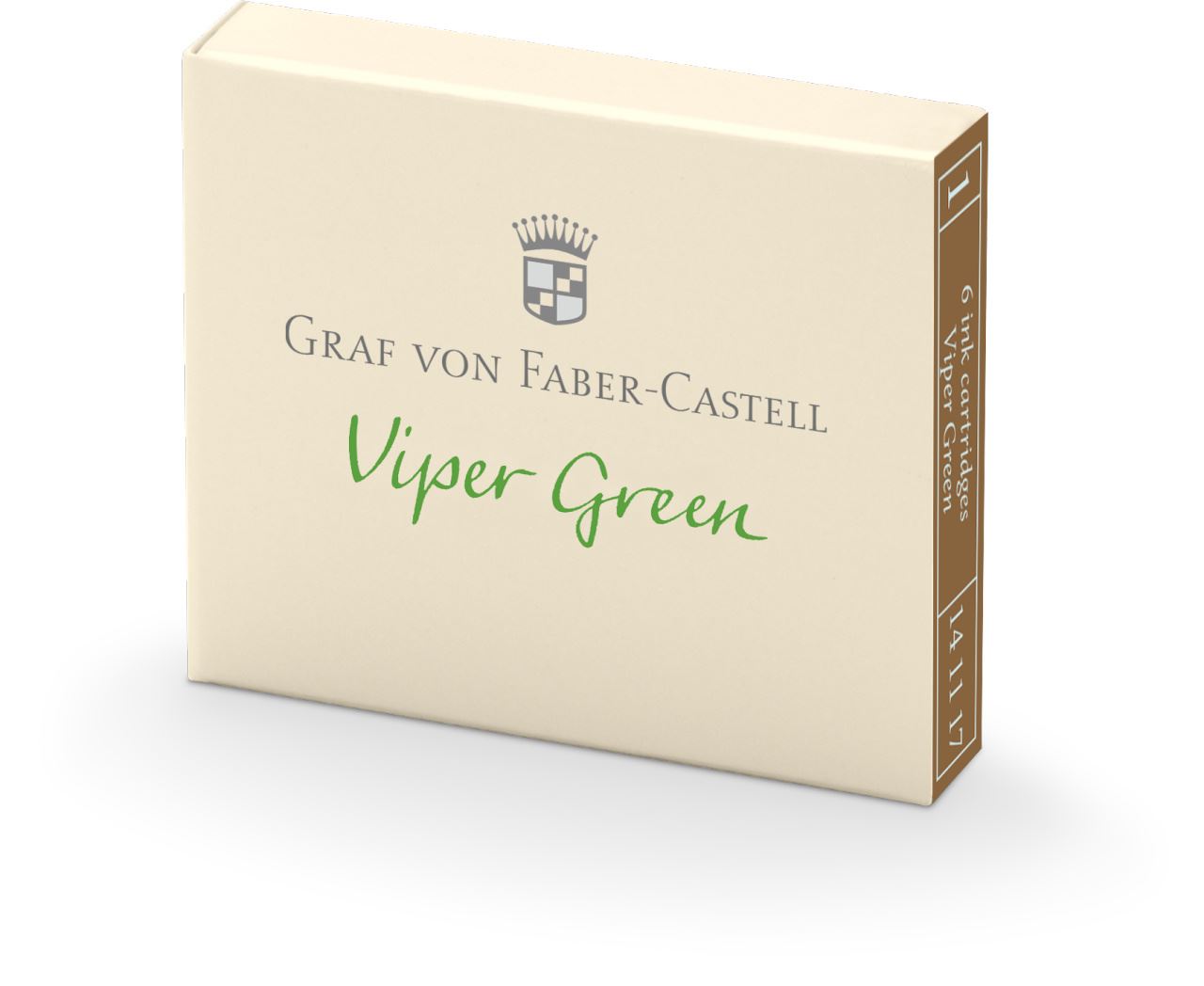 Graf-von-Faber-Castell - 6 cartuchos de tinta, Verde Viper