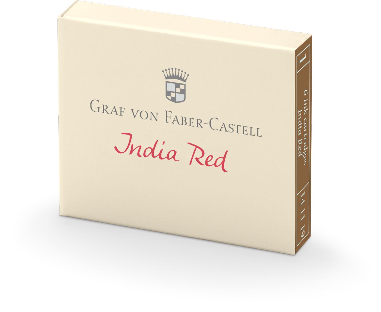 Graf-von-Faber-Castell - 6 Cartuchos de tinta na cor Vermelho Índia