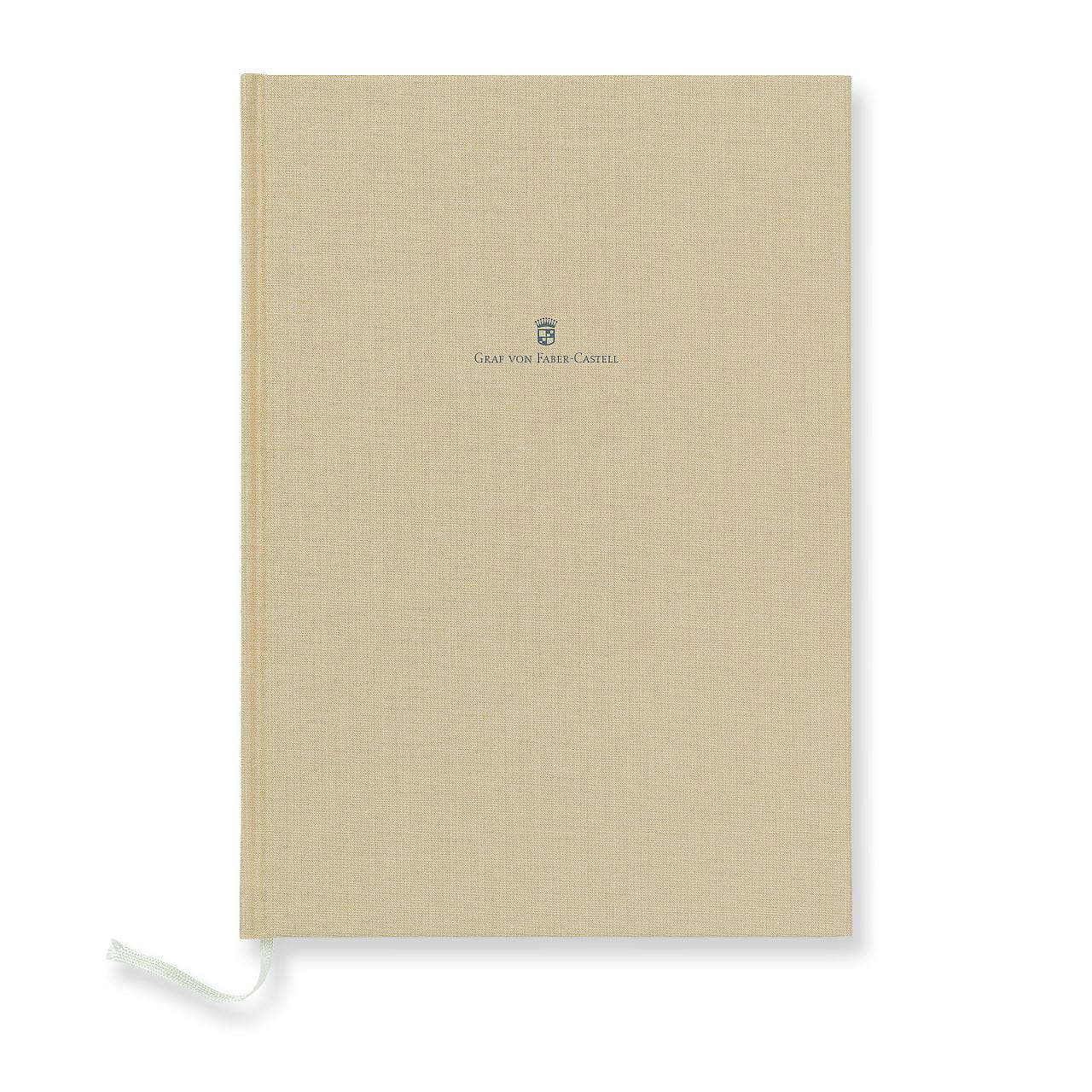 Graf-von-Faber-Castell - Caderno com capa de linho de tamanho A4, Marrom dourade