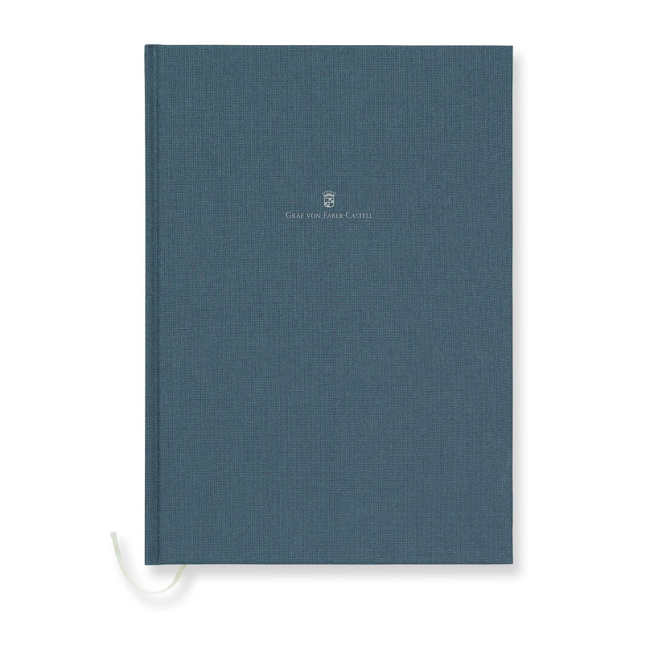 Graf-von-Faber-Castell - Caderno com capa de linho de tamanho A4, Azul