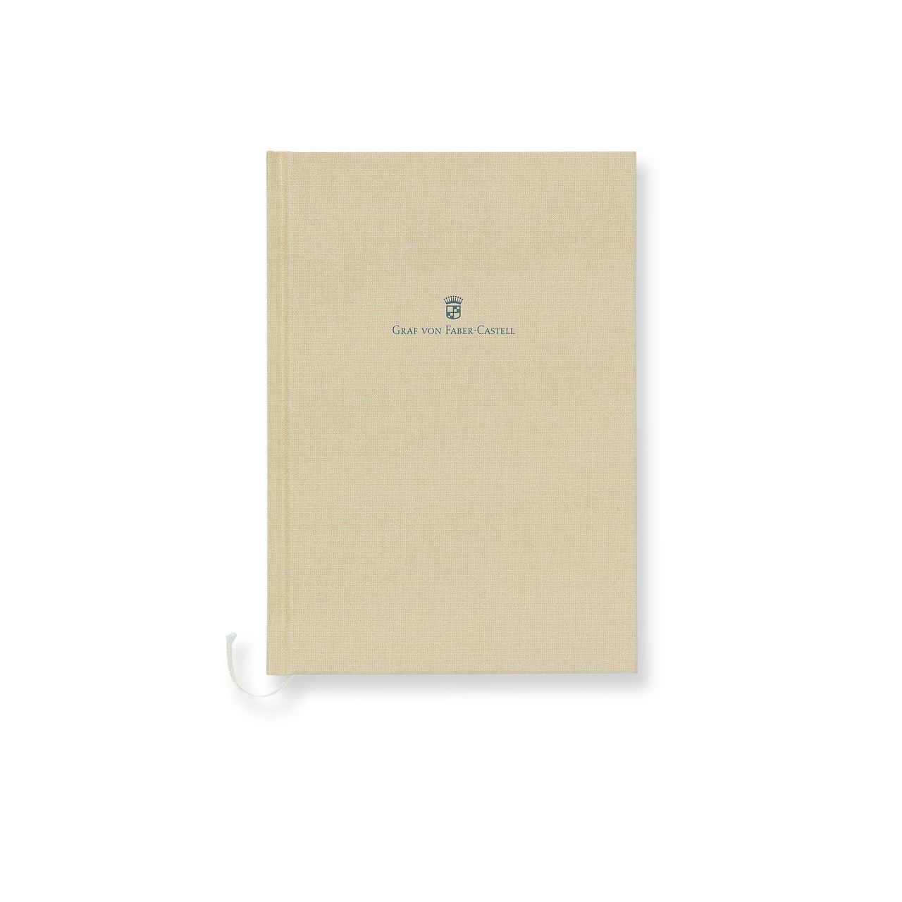 Graf-von-Faber-Castell - Caderno com capa de linho de tamanho A5, Marrom dourade