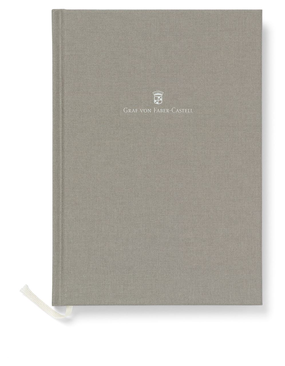 Graf-von-Faber-Castell - Caderno com capa de linho de tamanho A5, Cinza