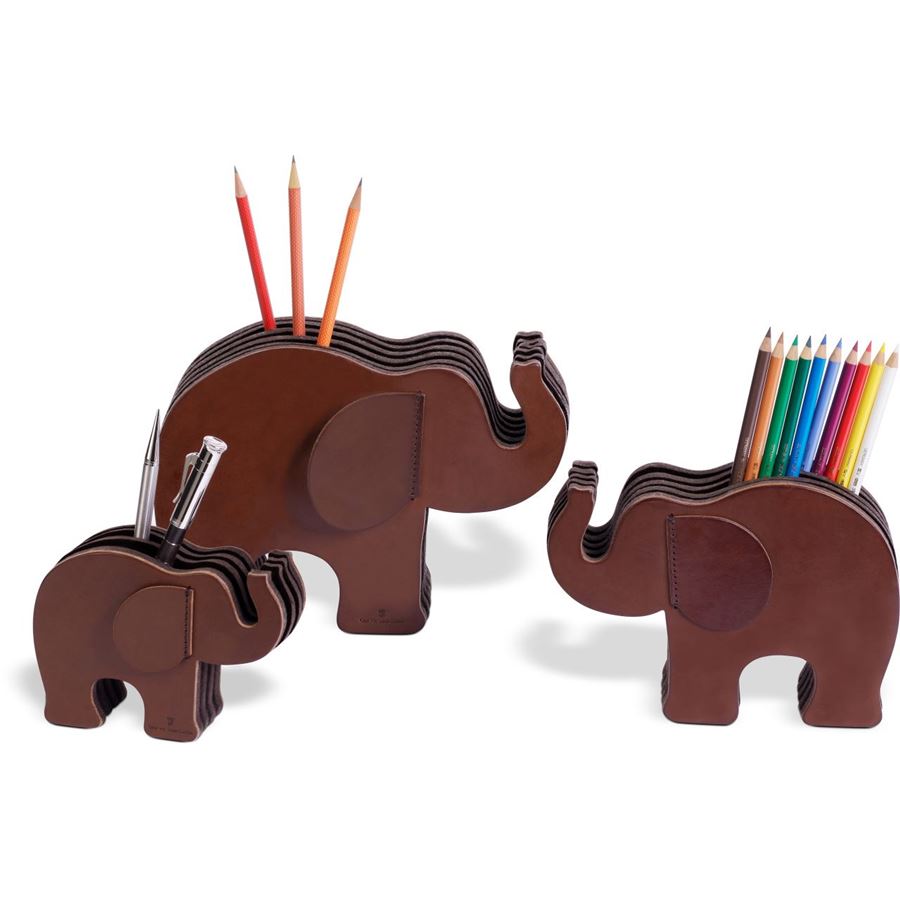 Graf-von-Faber-Castell - Porta-canetas, formato Elefante grande, Marrom Escuro