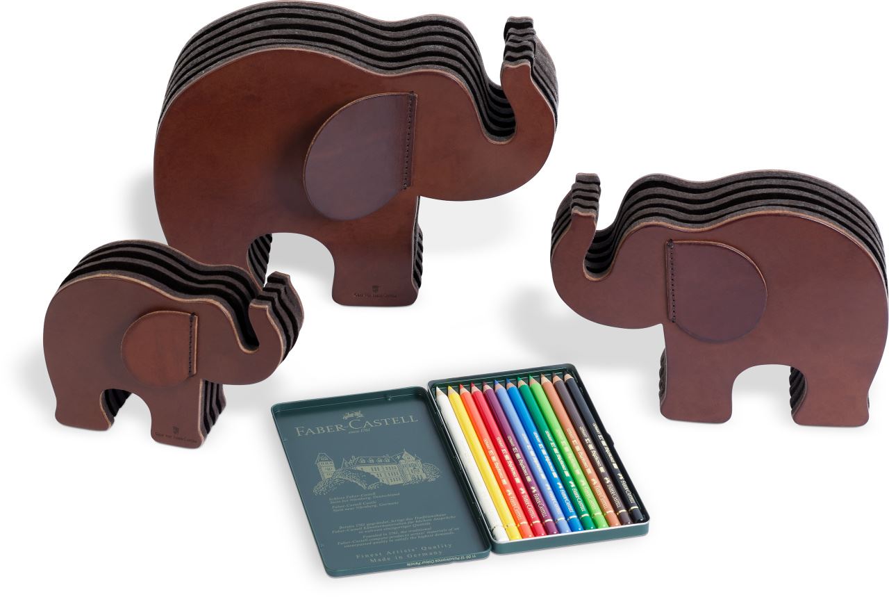 Graf-von-Faber-Castell - Pen holder Elephant Large, dark brown
