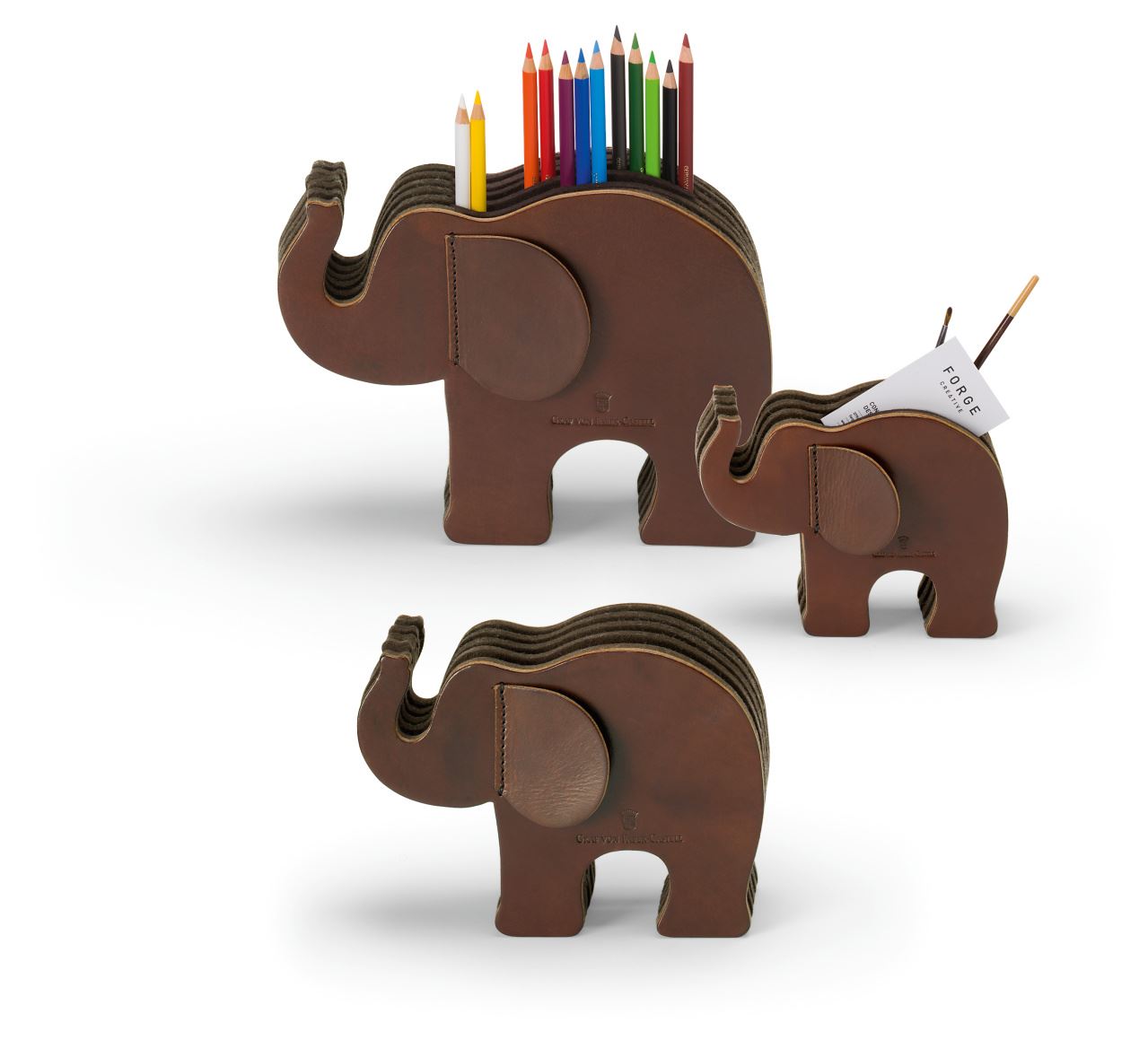 Graf-von-Faber-Castell - Pen holder Elephant Large, dark brown