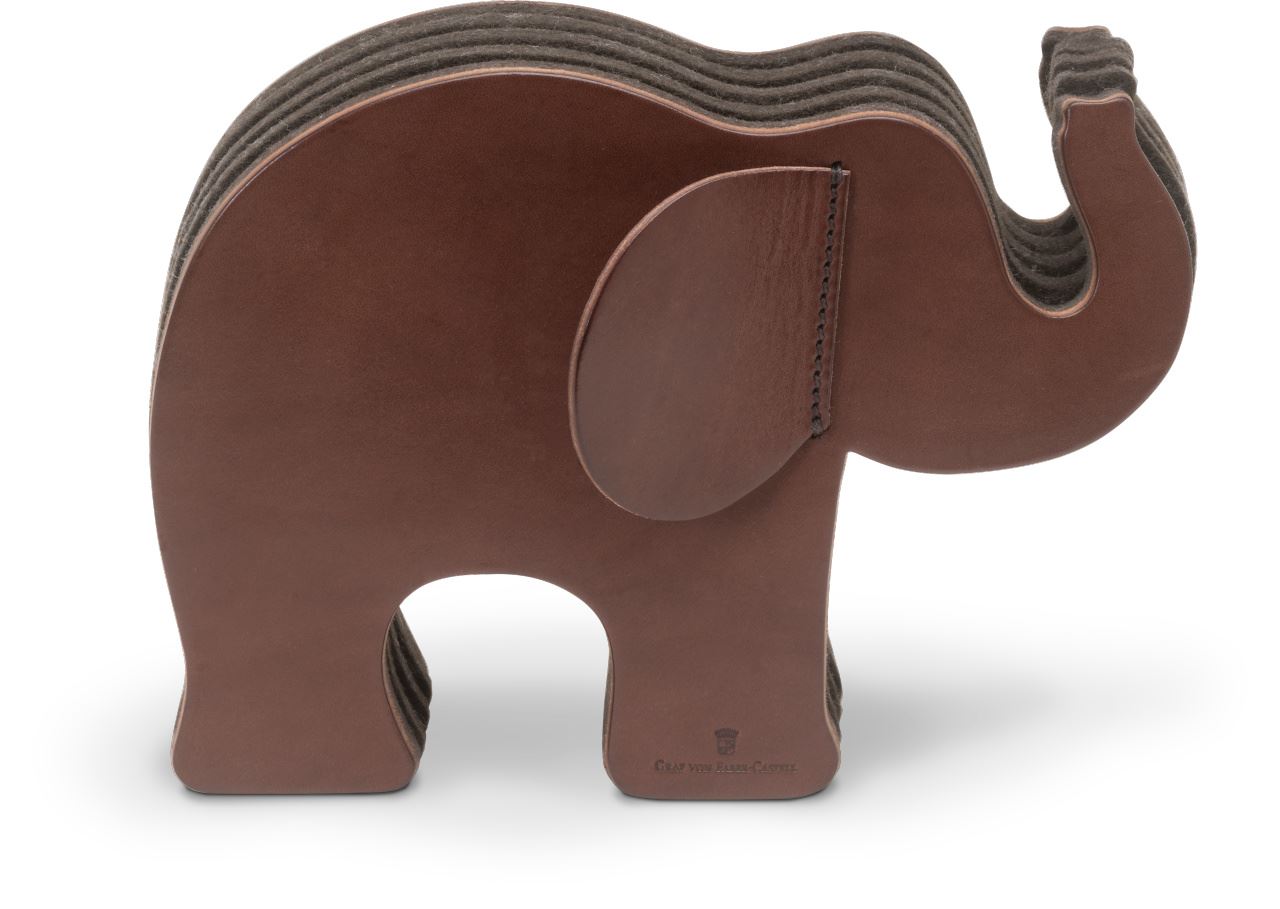 Graf-von-Faber-Castell - Porta-canetas, formato Elefante médio, Marrom Escuro