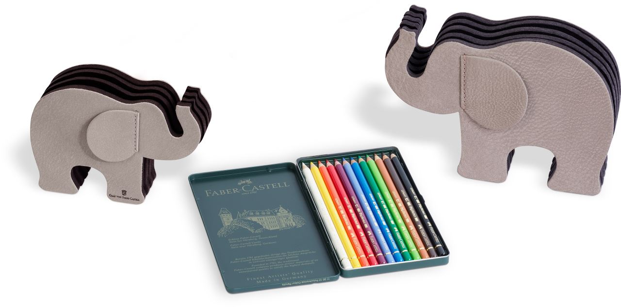 Graf-von-Faber-Castell - Porta-canetas Elefante pequeno, Nobuck