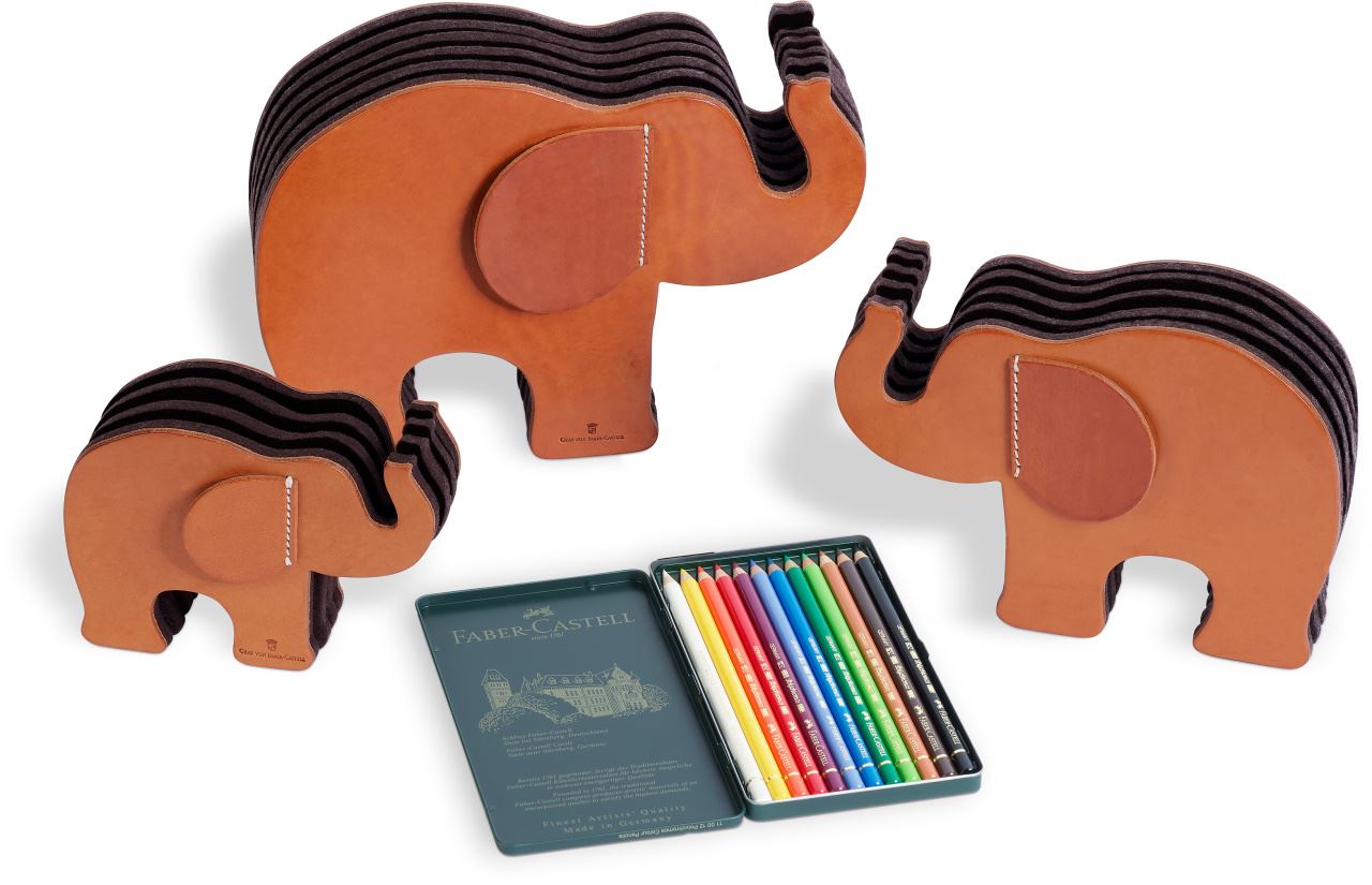 Graf-von-Faber-Castell - Porta-canetas Elefante grande, Natural